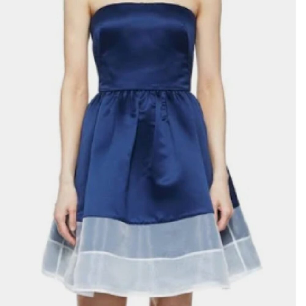 Erin Fetherston Strapless Cocktail Dress Sz 6 Blue Party Wedding NWT
